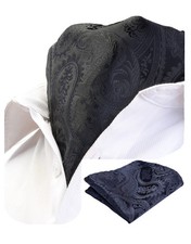 Men's Paisley Floral Jacquard Woven Gift Cravat Tie Pocket Square Set