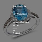 Le Vian 14K White Gold Cocktail Ring for Women London Blue Topaz Diamond Size 9 — photo 2