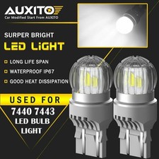 2X 7443 7440 LED Back Up Light Reverse Bulb White Cool 6000K Extremely Bright 6T