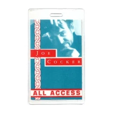 Joe Cocker Concert Tour Vintage All Access Laminated Backstage Pass