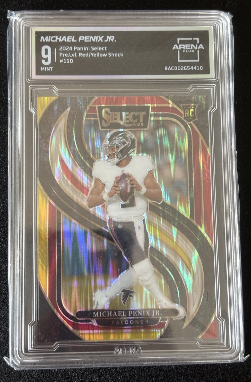 2024 Panini Select - Premier Level Michael Penix Jr. #110 Red & Yellow Shock(RC)