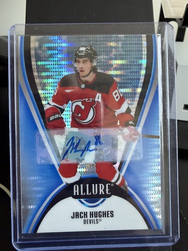 2025-26 Upper Deck Allure Blue 11/35 Jack Hughes Auto #34 New Jersey Devils