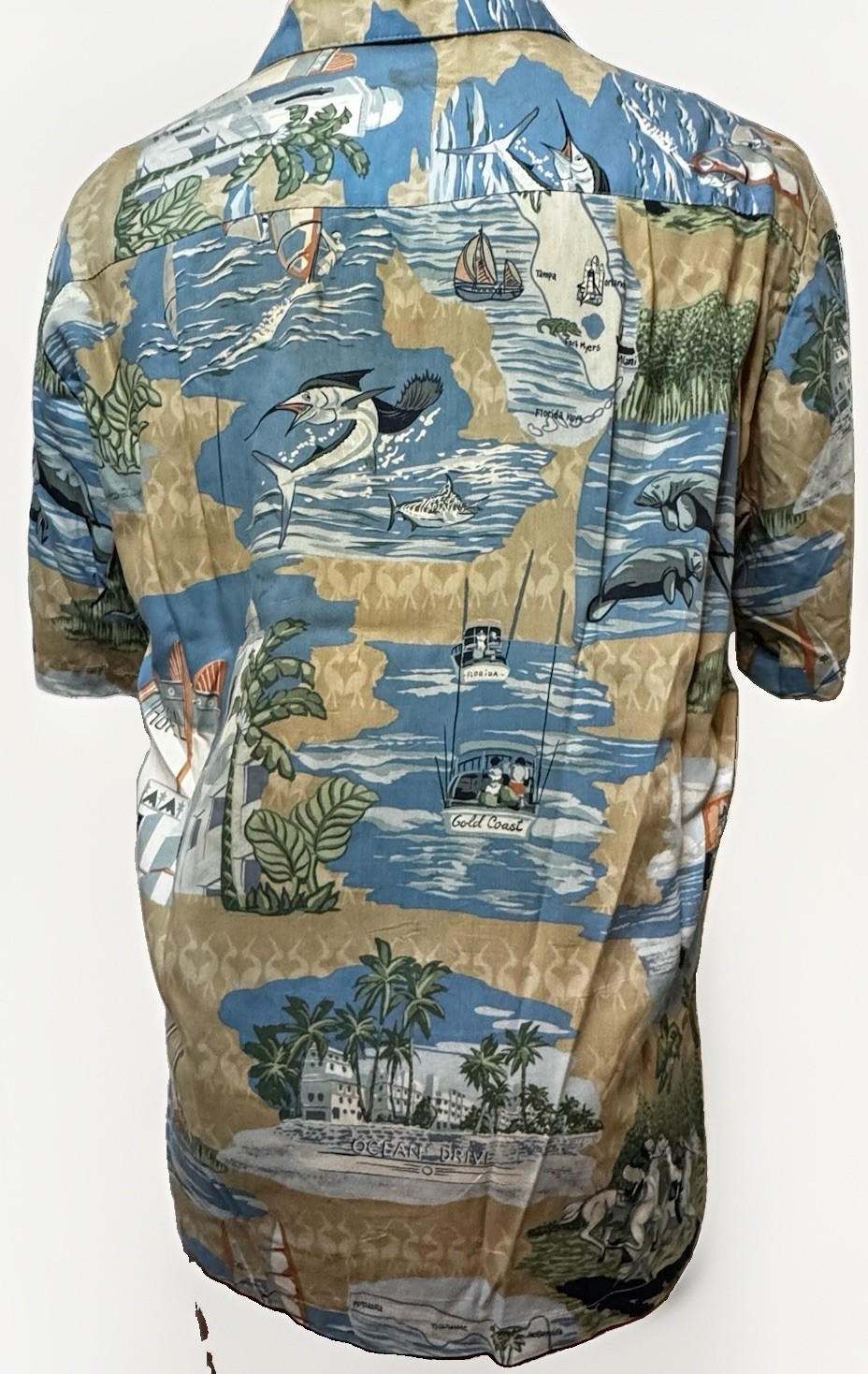 Vintage Paradise Found RARE Hawaiian Tiki Shirt Size Small Key West image 2