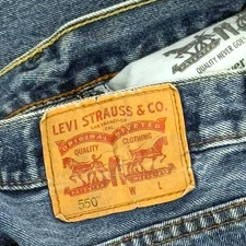 Levi’s 550 Relaxed Fit Jeans Men 34x38 Blue Stonewash High Rise Vintage Mexico
