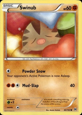 Pokemon TCG Card Swinub Fighting XY - BREAKthrough BKT 80/162 2015