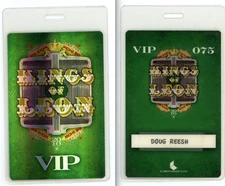 Kings of Leon VIP Original Laminated Backstage Pass - 2010 Tour
