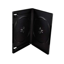 10 Pack 14mm Black Standard Double Capacity DVD Case and Outter Clear Sleeve