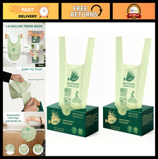 Compostable Kitchen Waste Bags 1.6 Gallon, 100 Count, Tear Resistant, Eco-Friend