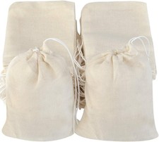 100Pcs Cotton Drawstring Bags, Reusable Muslin Bag Natural Cotton Bags with Draw