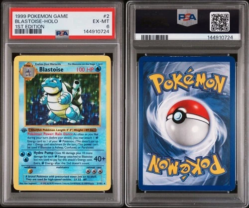 1999 Pokémon Base Set 2/102 Blastoise Holo 1st Edition PSA 6 EX-MT WOTC
