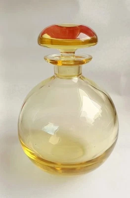 Art Deco MOSER CULBUTO Rudolf Eschler Dekanter gelb Kristall Glas Glasdekanter - Bild 1 von 4