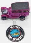 Hot Wheels Redline 69 Hot Pink Classic 31 Ford Woody Dark Interior Metal Button