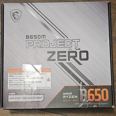 MSI B650M Project Zero MicroATX AM5 DDR5 Motherboard HDMI WiFi 6E Dual LAN