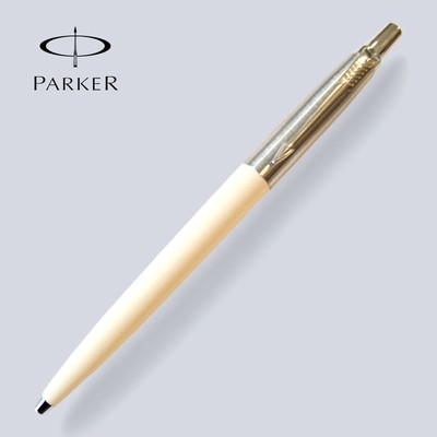 Vintage Parker Jotter ~ White ~ Brass Threads ~ Pre-1981 ~ Recessed Top Logo