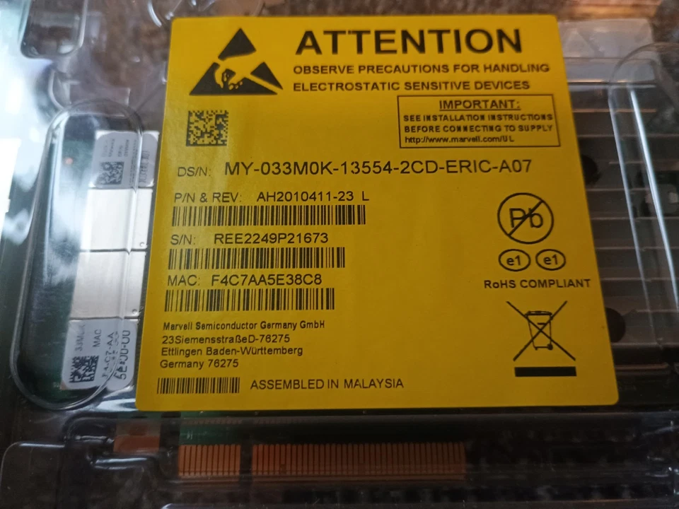 Dell Qlogic QL41164HFRJ Quad Port 10GbE RJ-45 10GBase-T Network Card 33M0K - Image 3 of 3