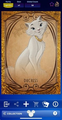 DIGITAL TOPPS DISNEY Duchess LEGENDARY L/E GOLD SPARKLE /50 Read