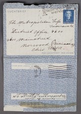 MayfairStamps Netherlands 1950 to Cincinnati OH Aerogramme aaw_77415