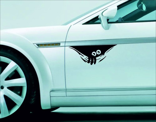 Peeking Monster peek a boo peeping creature silhouette vinyl decal sticker PM1 - Picture 2 of 4