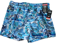 Speedo Men's Swim Trunk Short Length Redondo Striped Beach Cruise Blue XXL