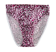 Ultra High Leg Satin Panty Animal Print M