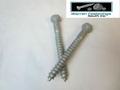 100 Hex Head 1/4 x 3'' Lag Bolts Hot Galvanized Wood Screws