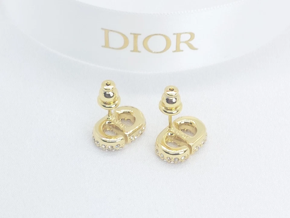DIOR CD CRYSTAL STUD EARRINGS - Box & Dust Pouch Included - Image 2 of 3