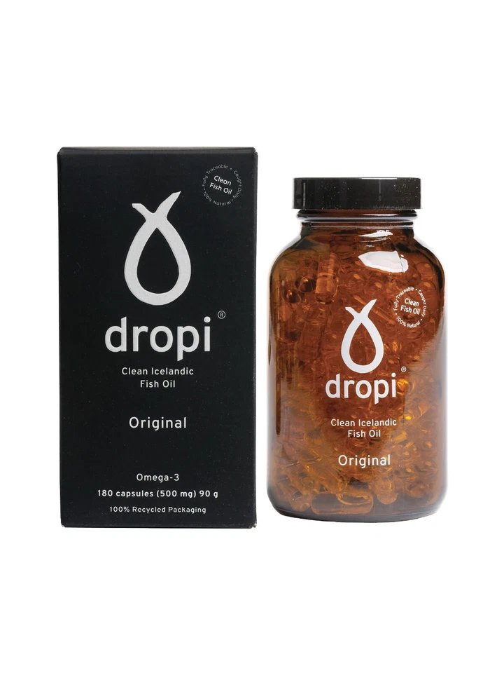 Dropi – Pure Icelandic Extra Virgin Cod Liver Oil / EVCLO (180 Capsules)