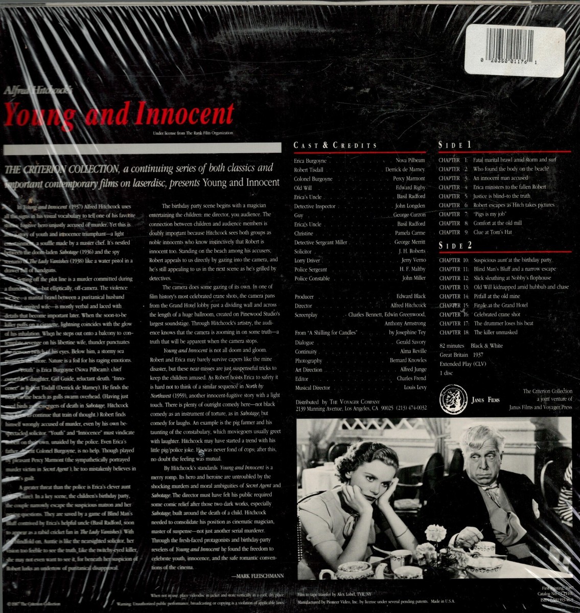 Young and Innocent: Criterion #24 (1937) Laserdisc