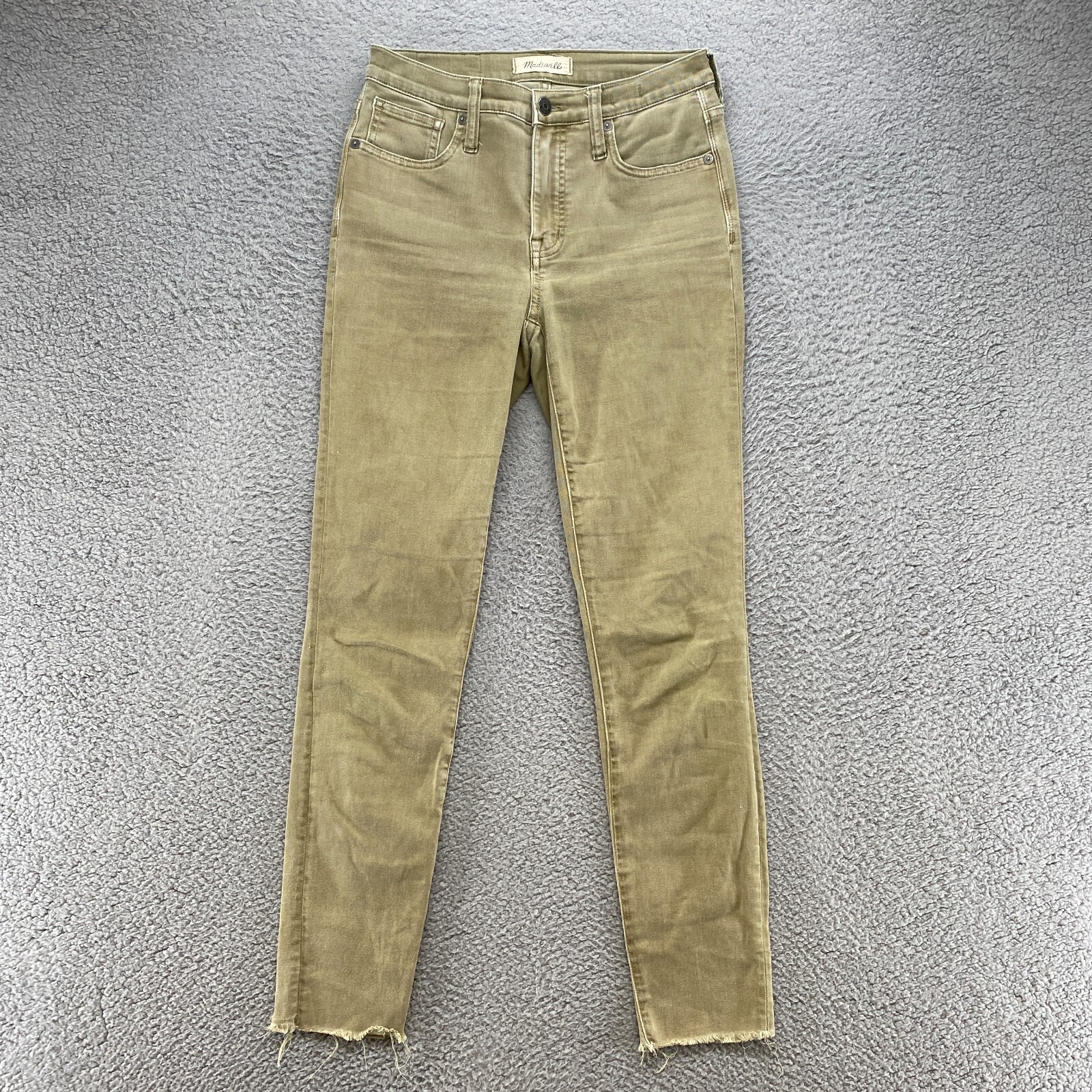 Madewell Womens High Rise Skinny Jeans Size 24 Green Cotton Stretch Blend-image