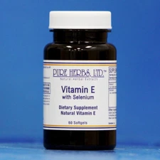 Pure Herbs, Ltd.  Vitamin E with Selenium (60 softgels)
