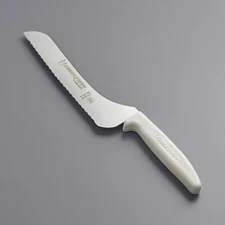 Dexter-Russel 7" Sani-Safe White Handle Scalloped Offset Bread & Sandwich Knife