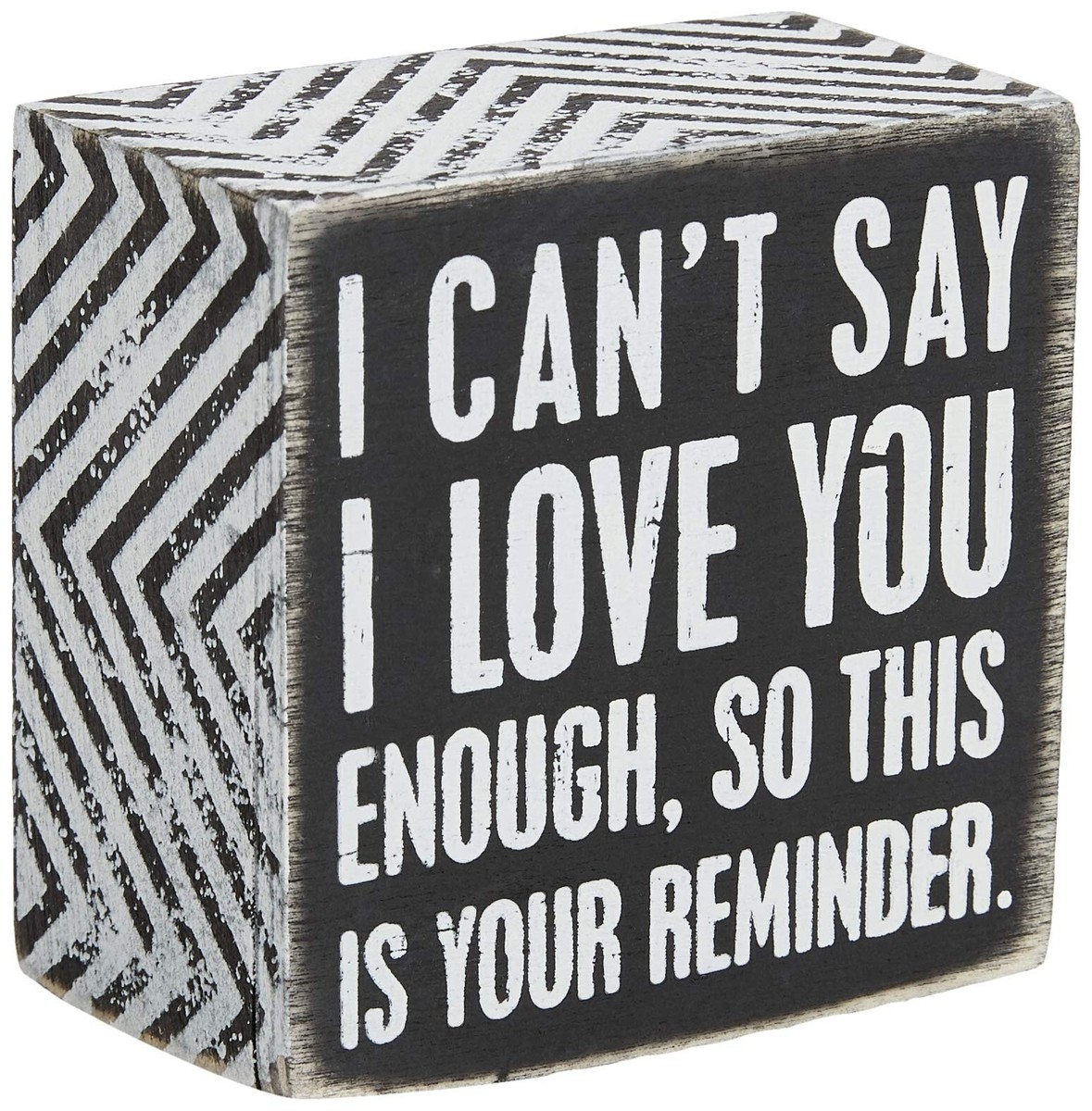 Primitives by Kathy 23238 Chevron Trimmed Box Sign, 3 x 3