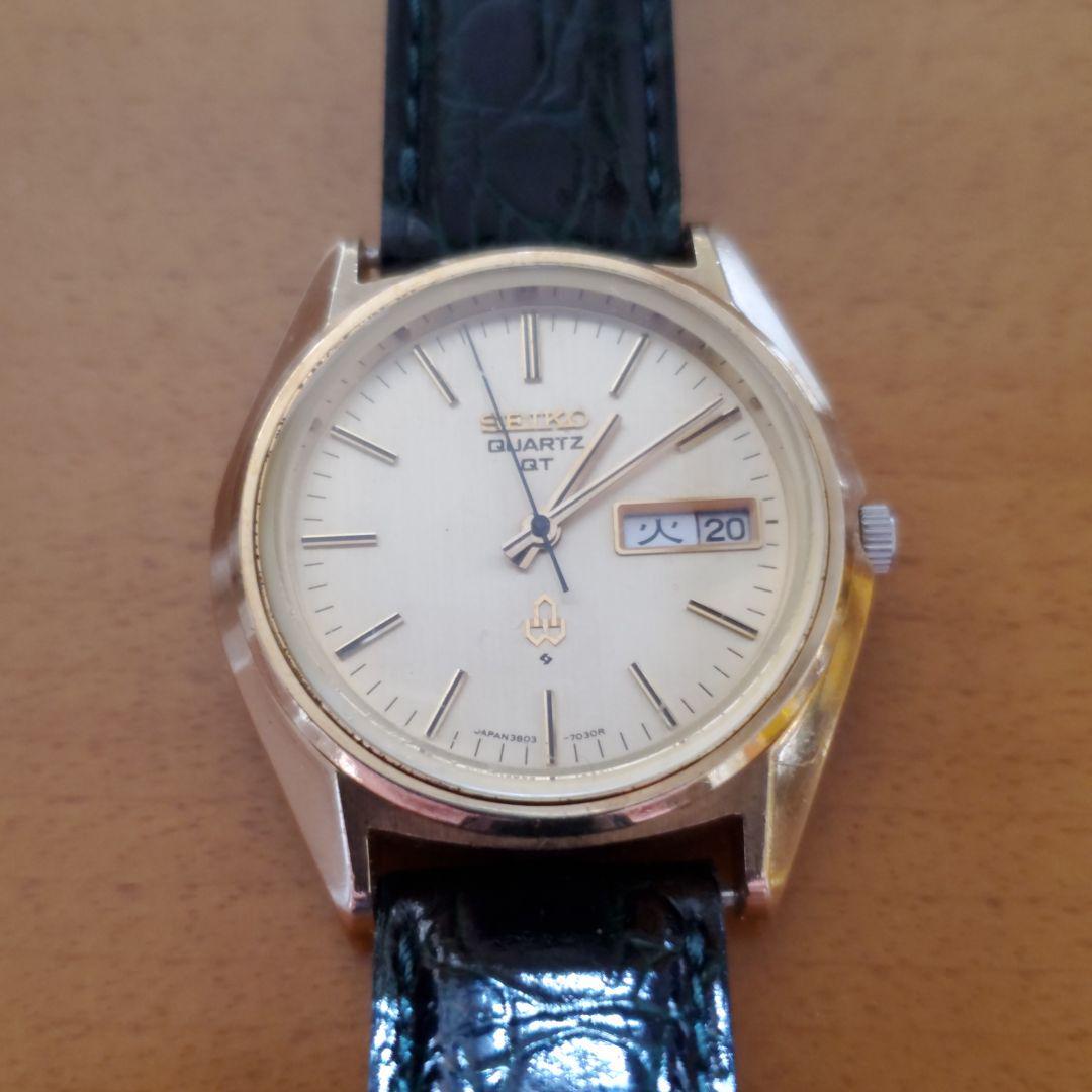 Seiko Quartz QT 3803-7031 Vintage Day Date Cap Gold Quartz Seiko Quartz QT 3803-7031 Vintage Day Date Cap Gold Quartz