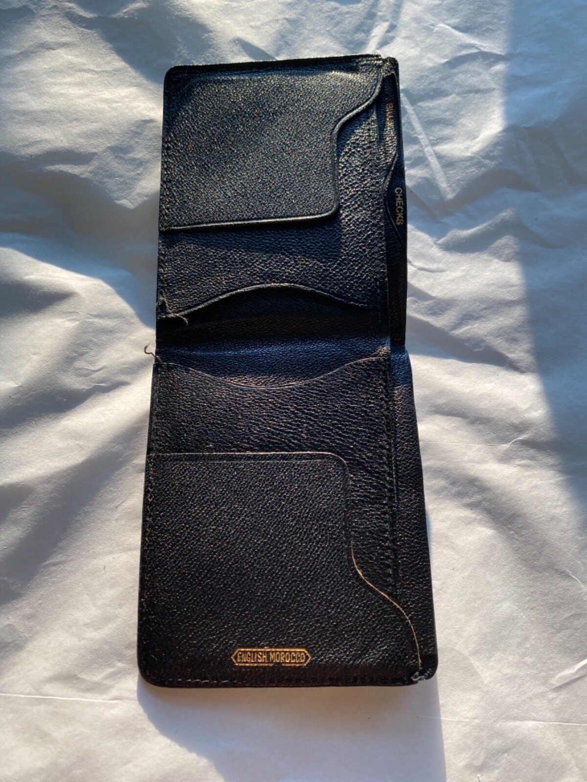 MENS GENUINE BLACK LEATHER WALLET ENGLISH MOROCCO eBay