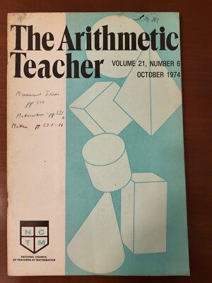 Arithmetic Mathematics Teacher 1974 Journal Book Teacher Educational Home School