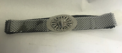 VINTAGE 1980’s GORGEOUS SILVER-TONE STRETCHY BELT WITH LION HEAD s-l400.jpg main image 3