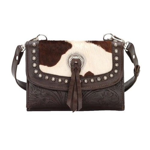 Western Leather Backpack Bag for Women - Flapover Upcycled  display picture 3