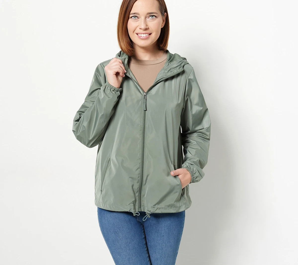 Centigrade Water Resistant Packable Hooded Zip Jacket Agave Green