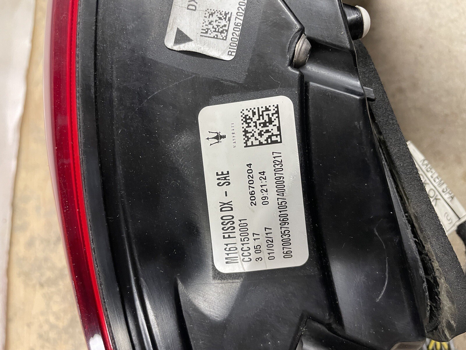 Maserati Levante 2017-2021 RIGHT Tail light