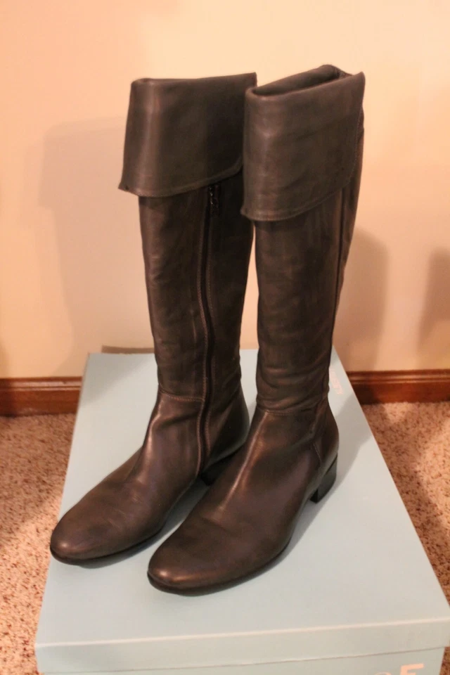 Alberto fermani черный кожаный молнии сапоги до колена 36 - Изображение 2 из 4