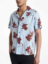 NWT  268 John Varvatos Danny Button Shirt In Cornflower Size:Small