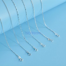 Classic Real 925 Sterling Silver Necklace Curb/Trace Chain 20-24" Inch Long Lady