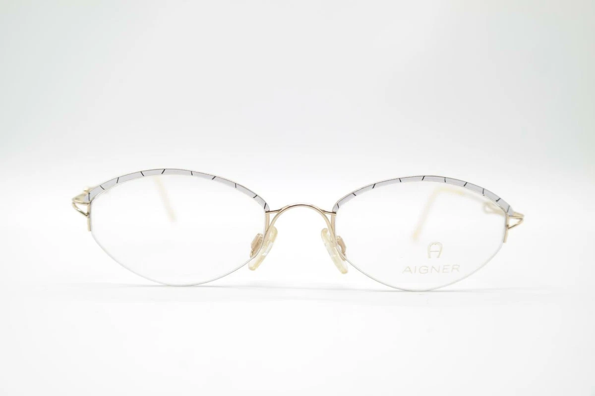 Monture De Lunettes Vintage Aigner A1022 Titane Or Rose - New Old Stock, Unisexe, Forme Ovale