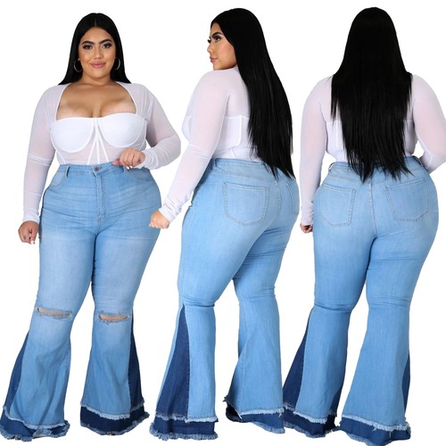 Wide Leg Jeans Denim Pants Bottom 