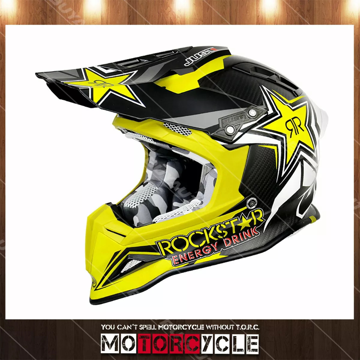 J12 Off Road Carbon Fiber Motocross MX Dirt Bike Helmet Flat Black