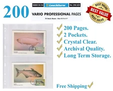 200 Lighthouse Vario 2C Album Pages 2 Pockets Clear Postcard Stamp Safe Sheets