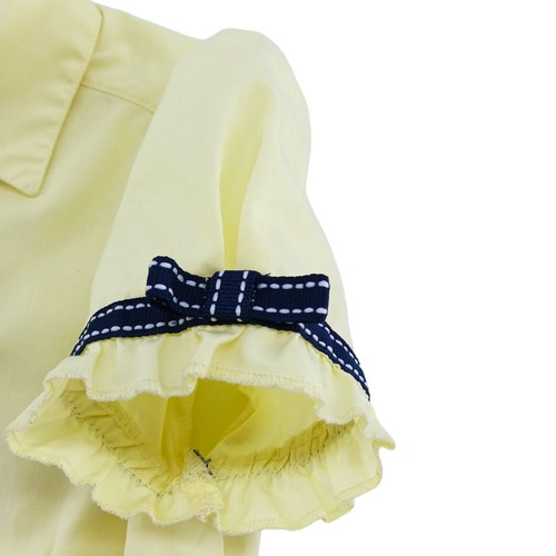 French Toast Girls School Uniform Short Sleeve Ribbon Bow Shirt Size 12 -Yellow - Picture 4 of 13