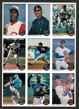 1993 OPC Premier Uncut 9-Panel, Barry Bonds, Carlos Baerga, Roberto Kelly...