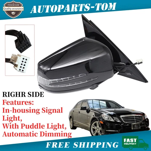 BLACK FOR MERCEDES RIGHT SIDE PASSENGER MIRROR 2010-2016 E350 E550 E400 SEDAN