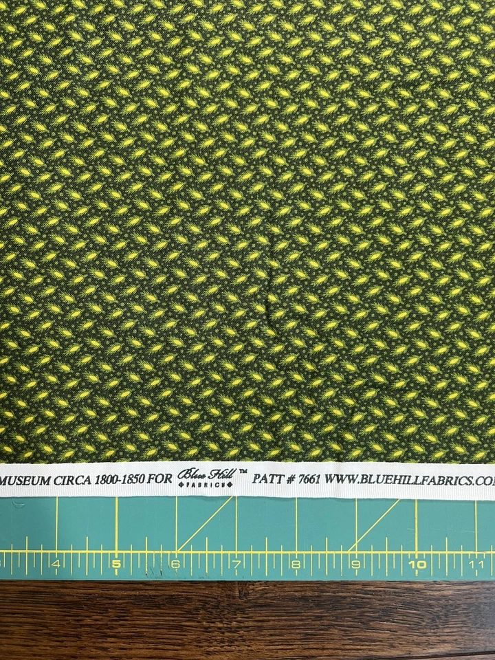 Telas Blue Hill-Granada-Vintage 1800-1850-Paquete de más de 4 yardas en total-Hojas Foto 3 de 4